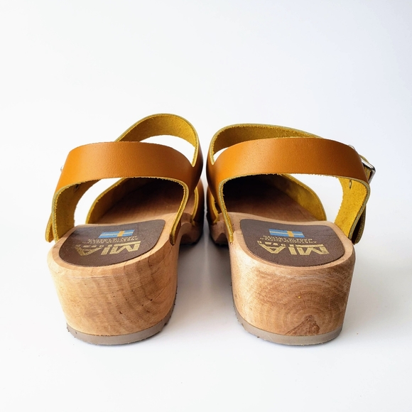 MIA Sofia Swedish Clog Free People Size 36 & 40 Mustard Yellow Leather Mary Jane - Picture 10 of 13